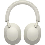 Wireless Industry Leading Noise Canceling Headphones, Silver Bundle with Deco Gear Pro Audio Headphone Stand - Matte Black Sony