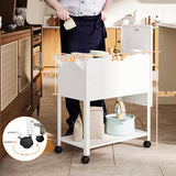 Mobile File Cart, 2-Tier Rolling File Cart with Wheels Hanging Files