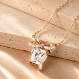 YOIHUR Gold Necklace for Women, Heart Necklace, Gift & Bow Pendant Necklace, Dainty Cubic Zirconia Choker Necklaces, Jewelry for Women,Ideal Gifts for Girlfriend, Wife and Mother（Wrapped Blessing）