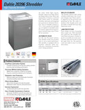 Dahle 20396 Paper Shredder, High Capacity, Cross Cut, P-4 | O-3 Security, German Engineered, Jam Protection, Automatic Oiler, SmartPower, 38 Sheet Max
