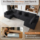 138" Cloud Sectional Couch, Comfort U Shaped Sofa for Living Room