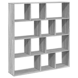 Sonoma Gray Wooden Bookshelf Storage Cabinet - 132x29x141.5 cm - Modern Bookcase for Living Room, Office & Basement - Chic Sideboard Display Shelf for Organizing & Decor