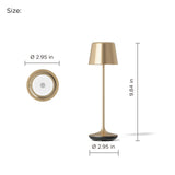 CORDIVA Cordless Table Lamp, Aluminum Rechargeable Dimmable LED Desk Lamp