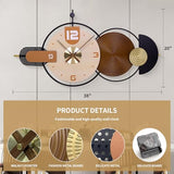 Anmotpe 38x20 Inch Large Modern Wall Clock for Living Room - Metal & Wood Combination, Silent Non-Ticking Battery Operated Decorative Clock for Home, Bedroom, Kitchen, Office