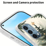 Merry Christmas Transparent Phone Case for OnePlus Nord N200 5G 6.49",Xmas Pattern with Christmas Tree Design Cases Stylish Pattern Cases for Girls Women Boys,Soft Silicone TPU Protective Cover