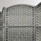 Room Divider, 6 Ft 6 Panel Folding Privacy Screen, Hand-Woven PP Wall Partition with Pine Wood Frame