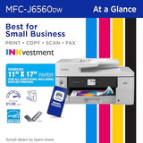 Brother INKvestment 6560 Wireless Color Inkjet All-in-One Printer with 11”x17” Capabilities and 2.7”
