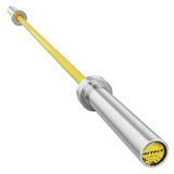 RitFit Elite 6.6ft Olympic Barbell, Robust 33lb Barbell for Weightlifting and Powerlifting, Superior Olympic Bar with Exceptional 900lbs Load Capacity, Weight Bar for 2” Standard Plates Sliver/Yellow
