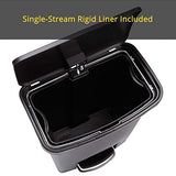 Rubbermaid Commercial Products Streamline Slim Step-On Plastic Trash Garbage Can, 8-Gallon, Black