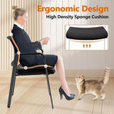 Mesh Back Stacking Guest Chairs,Stackable Waiting Room Arm Chair with Fabric Upholstered for Office