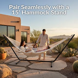Sunnydaze Handwoven XXL Thick Cord Mayan Double Hammock for Outside - 625-Pound Capacity Heavy-Duty Outdoor Hammock - Natural