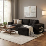 Eafurn 104.5" Reversible Sleeper Sectional Sofa Bed