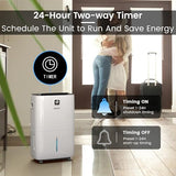 Yaufey 150 Pint Dehumidifier for Basement Home 8000 Sq. Ft. with Drain Hose