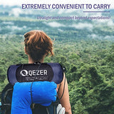 QEZER Down Mummy Sleeping Bag for Adults, 32°F to 10°F Lightweight Compact for Camping Backpacking Hiking, 4 Season Outdoor Sleeping Bag with 600 Fill Power Down