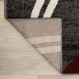 Rugshop Wavy Circles Modern Non-Shedding Living Room Area Rug Red 12' x 15'