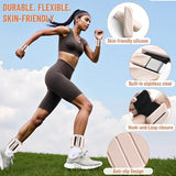 INDEPANDIA Wrist & Ankle Weights for Women and Men, 4lbs Pair Adjustable Silicone Weighted Bangles for Arm & Leg Workouts, Beige