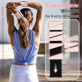 INDEPANDIA Wrist Ankle Weights for Women & Men, 2lbs Adjustable Weighted Bangles to Boost Calorie Burn & Strength, Arm & Leg Weights, Blush Beige