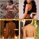 YOIHUR 14K Gold Body Chain Jewellery for Women, Sexy Layered Bikini Bra Beach Adjustable Belly Waist Chain, Beach Body Acessories for Women