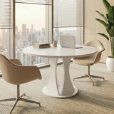 Round Dining Table, Kitchen Dinner Table for 4-6, Dining Room Accent Furniture with Wooden