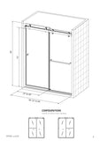 Eurotech Showers VITRA-200 56.5-59" W x 78" H Frameless Shower Door, Double Sliding with 3/8" Clear Tempered Glass (Matte Black)