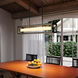 Glimchase 31.5" Rectangular Island Lights for Kitchen, 30W Black Linear Chandeliers for Dining Room Light Fixture, Farmhouse LED Dimmable Pendant Lighting for Kitchen Island Dining Room Bar Over Table