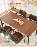 Rectangle Dining Table, 71 inch Length Large Wood Tables for 6-8 Person, Farmhouse Dinner Furniture, Rustic Conference Desk with Iron Legs