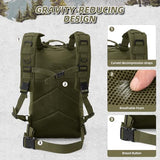 AUMENTAR Small Military Tactical Backpack, 30L Tactical Assault Bag for Men, Army Assault Rucksack GYM Hiking Backpack Bug Out Bag Amy Green