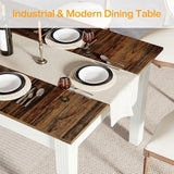 Dining Table for 4-6 People, 62-Inch Rectangular Kitchen Table with Solid Wood Legs, Modern Farmhouse Dinner Table for Dining Room