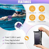 BECOJADDE Ankle Weights for Women Wrist Weights Set of 2 (1 lb Each) Adjustable Arm Leg Weight for Womens Men, Gradient Purple
