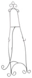 Floor Easel with Decorative Scroll Detailing, Height-Adjustable Hooks, 71.25 inches Tall, Metal - Silver