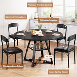 Round Dining Table Set for 4, Kitchen Table and Chairs for 4, Circle Table Round Pedestal Dining Room Dinner Dinette Table