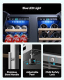 EUHOMY Wine and Beverage Refrigerator, 24 Inch Dual Zone Wine Cooler