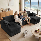 142" Upgraded Boneless Couch with Storage, Modular Sectional Couches for Living Room