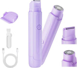 Bikini Trimmer for Women - 2 in 1 Women Electric Razor, Rechargeable Body Hair Trimmer and Facial Hair Remover, IPX7 Waterproof Wet & Dry Use Womens Electric Shaver for Bikini Underarm