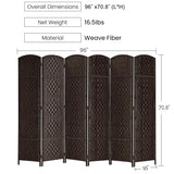 Rose Home Fashion Room Divider, 6 ft Tall Room Dividers and Folding Privacy Screens,