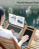 Lap Desk - Up to 17” Laptop Tray with Wrist Rest, Portable Handle, Fixed Mouse Pad