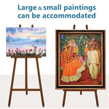 A - Frame Wooden Display Easel with Wheels - Adjustable Lyre Beechwood Studio Easel Stand