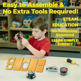 Swhmc DIY Bluetooth Speaker Kit with Orange Handle | STEM Projects for Kids Ages 8-12, Build Your Own See-Through Speaker, No Soldering Transparent Science Gift, STEM Toys for 8 9 11 13