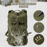 AUMENTAR Small Military Tactical Backpack, 30L Tactical Assault Bag for Men, Army Assault Rucksack GYM Hiking Backpack Bug Out Bag Amy Green