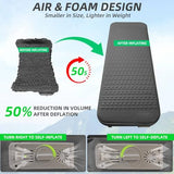 TPYOCQU Self Inflating Sleeping Pad with Electric Pump, 3.15" Ultra-Thick Memory Foam Camping Sleeping Mat with Pillow, 9.5 R-Value Insulated Camping Pad Mattress for Travel Car Tent (Grey-4Inches)