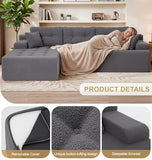 Hobestluk Boneless Couch Modular Sectional Sofa L-Shape Lounge Cloud Couch