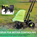 LOVTILLER 12 Inch Small Electric Corded Garden Tiller Cultivator 15 AMP Power Rototiller for Gardening with Adjustable Wheels
