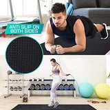 Yes4All interlocking Exercise Foam floor mats, for Gym Equipment – Eva Tiles (24 Square Feet – Black – 6 pcs) Yes4All