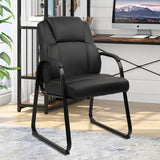 CLATINA Office Guest Chair Leather Reception Chair with Bonded Padded Arm Rest