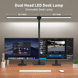Kaulsoue Desk Lamp Architect Task Dual Head Modern Flexible Gooseneck Tall Dimmable Light for Home Office, 5 Color Modes,Remote Control, 1500lm 24W Extra Bright Lighting