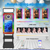 Magic Mirror Photo Booth Machine 40" with Portable Printer and Printer Stand