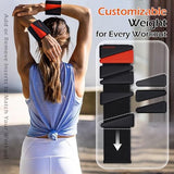INDEPANDIA Wrist Ankle Weights for Women & Men, 4lbs Adjustable Weighted Bangles to Boost Calorie Burn & Strength, Arm & Leg Weights, Black & Red
