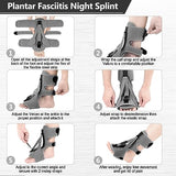 exhood 2PCS Upgraded Plantar Fasciitis Night Splint, 3 Adjustable Straps Plantar Fasciitis Relief Braces for Achilles Tendonitis, Foot Drop & Heel Spur Pain Relief Day & Night (Elephant Grey)