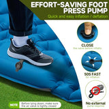 Double Camping Sleeping Pad, 4" Extra Thick 2 Person Inflatable Sleeping Pad with Built-in Foot Pump & Pillow, Ultralight Self Inflating Camping Mattress for Tent, Backpacking, Hiking, Travel, RV