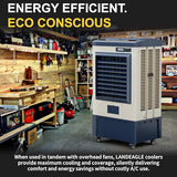 Landeagle 49″ Swamp Cooler Air Conditioner, 6500CFM Portable Evaporative Coolers with 19 Gal Tank,120°Oscillation, Outdoor Cooling Fan with Continuous Auto Fill for Patio Garage Industry Commercial